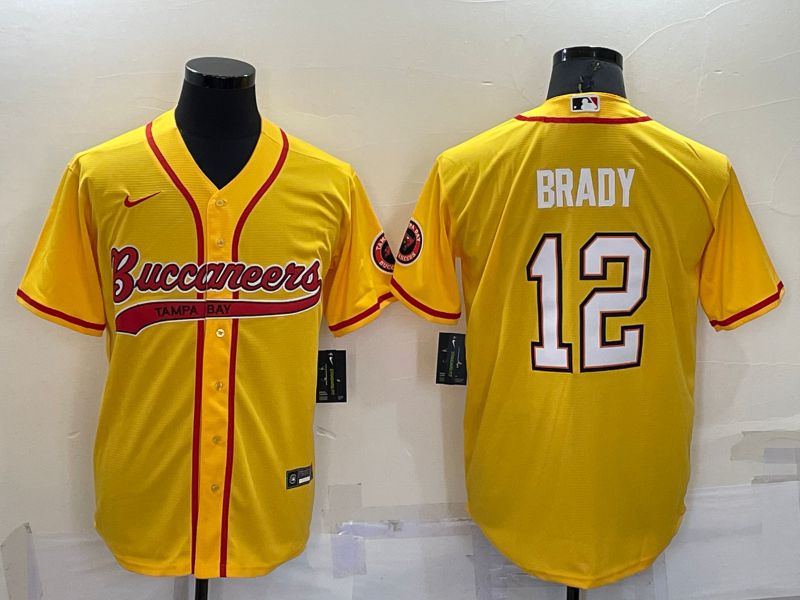 Men Tampa Bay Buccaneers #12 Brady Yellow 2022 Nike Co branded NFL Jersey